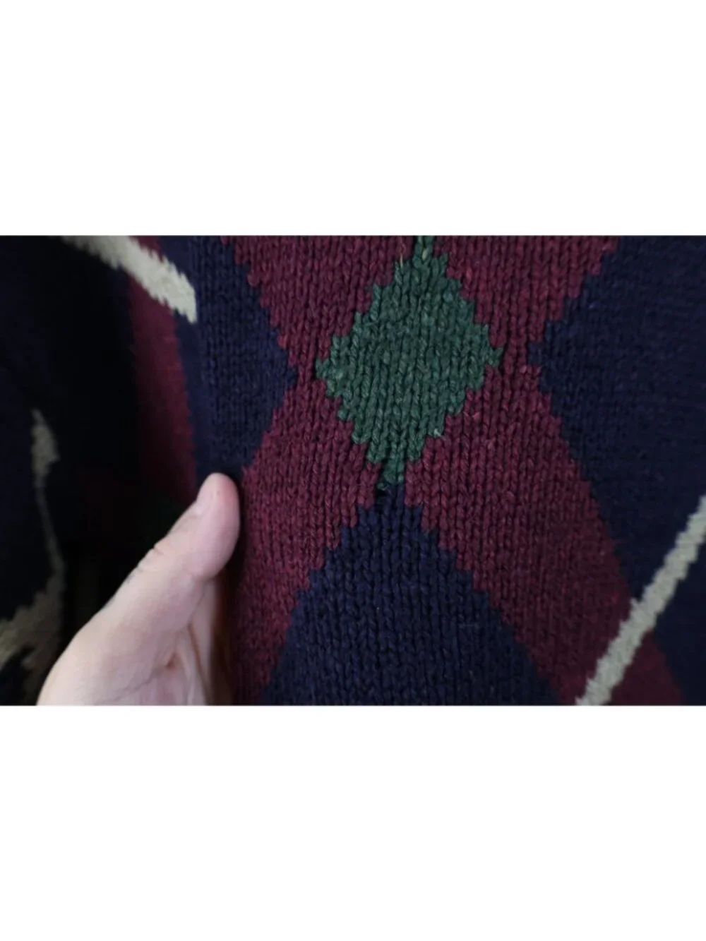 Vintage 90s Streetwear Mens XL Silk Blend Knit Argyle Diamond Crewneck Sweater